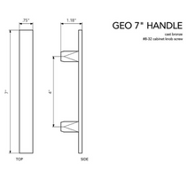 GEO series cast bronze handle 7", various finishes.