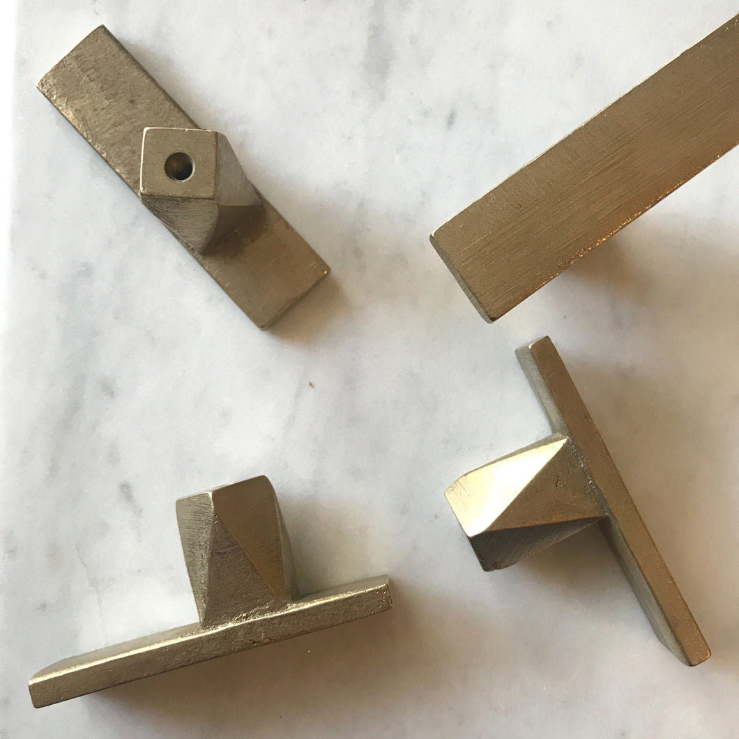 GEO series cast bronze hook/handle, various finishes.