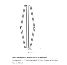 10" fragmented SKEW handle. Left and right hand sides.