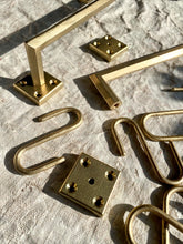 PYRA series, 18" cast bronze mitred handle, appliance pull, hanging rack.