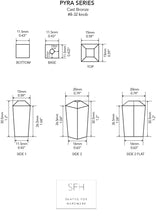 PYRA series knob, various finishes.
