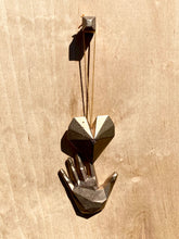 'LOVE' set. Cast bronze knob, hand and heart trio.