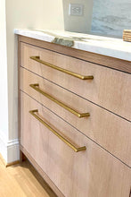 PYRA series, 18" cast bronze mitred handle, appliance pull, hanging rack.