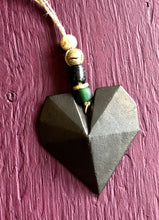 GEO heart (single), with vintage beads.
